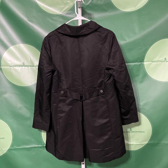 JONES NEW YORK Women's swing style button front rainjacket  in BLACK sz L - EUC - Picture 8 of 8